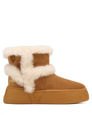 Men's Naked Wolfe K-01 Shearling Boots Brown Australia | L5N-6352