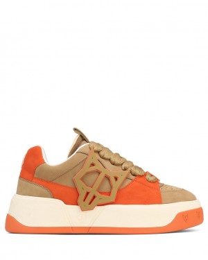 Men's Naked Wolfe Kosa Creme Trainers Brown / Orange Australia | I7J-6189