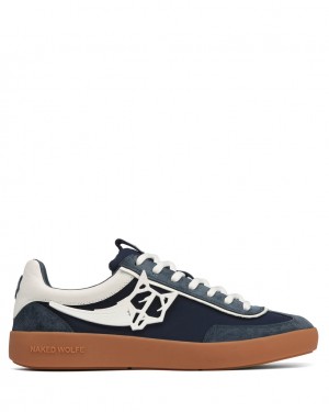 Men's Naked Wolfe Palm Trainers Navy Australia | D1T-6418