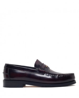 Men's Naked Wolfe Riviera Box Loafers Burgundy Australia | K9E-4328