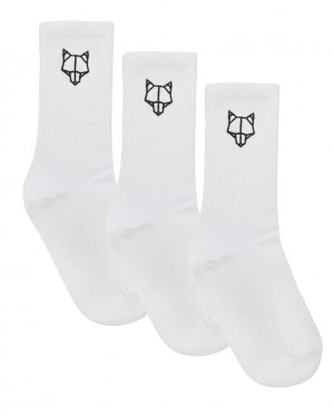 Women's Naked Wolfe 3 Pack Womens Egyptian Cotton Socks Socks White Australia | E4S-5267