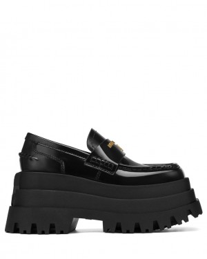 Women's Naked Wolfe Delusion Box Loafers Black Australia | V1T-9040