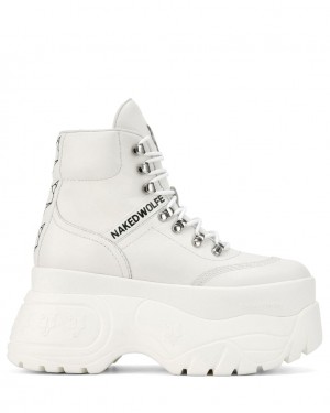 Women's Naked Wolfe Spike Boots White Australia | Q2I-2974