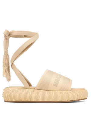 Women's Naked Wolfe Surf Raffia Sandals Beige Australia | R4C-3419