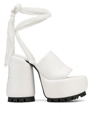 Women's Naked Wolfe Wonder Heels White Australia | N0U-2674