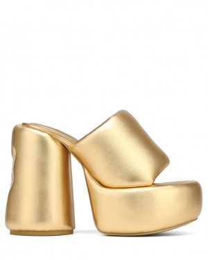 Women's Naked Wolfe Wow Heels Gold Australia | E1L-2720