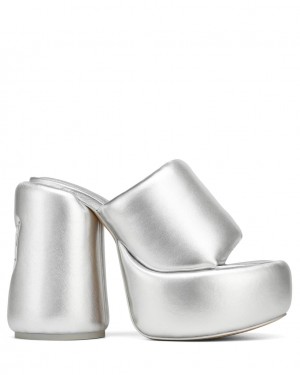 Women's Naked Wolfe Wow Heels Silver Australia | M2O-1922