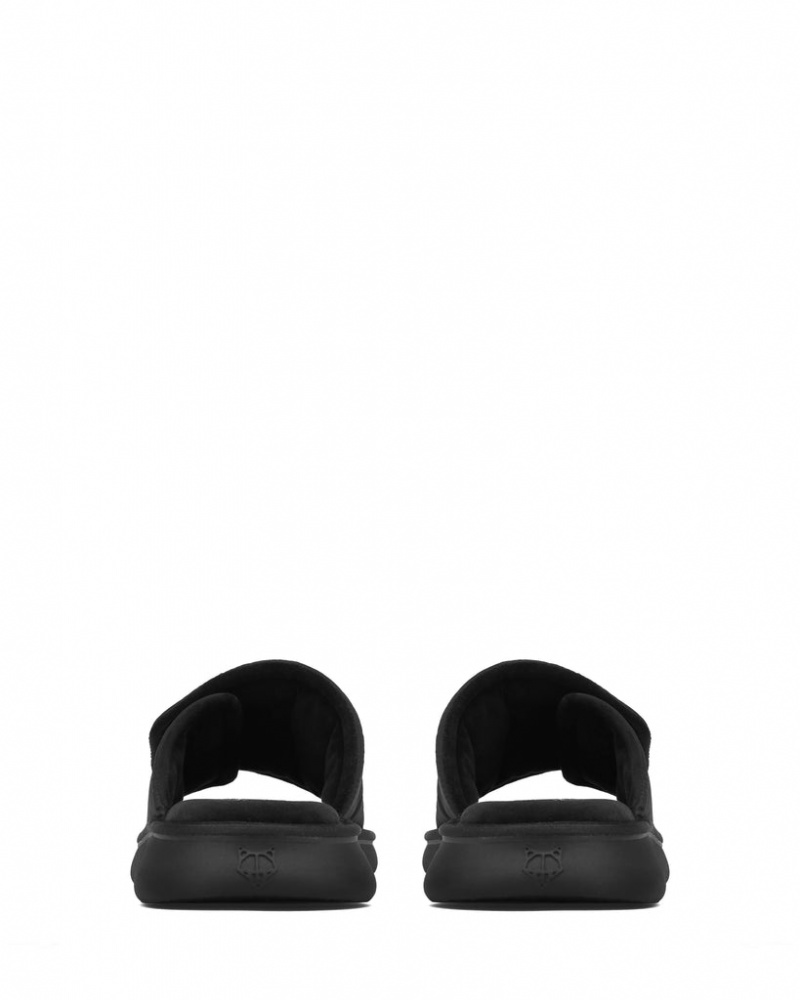 Men's Naked Wolfe Alaska Slides Black Australia | Q5E-3369