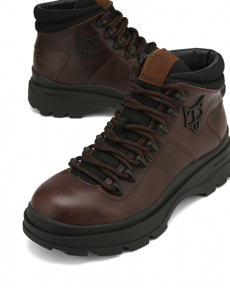 Men's Naked Wolfe Aspire Boots Brown Australia | E7E-3506