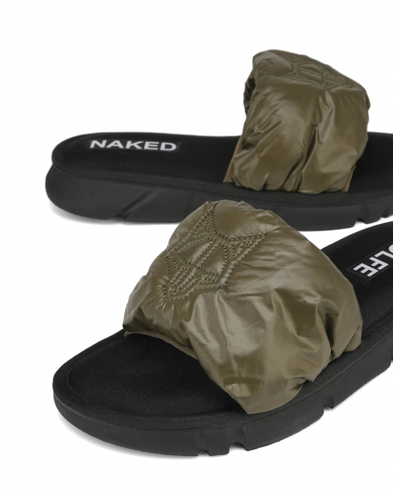 Men's Naked Wolfe Coasting Slides Khaki Australia | P9N-7409