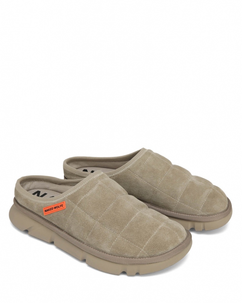 Men's Naked Wolfe Montana Slides Grey Australia | C5L-4049