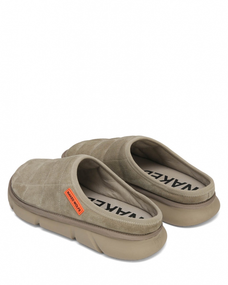 Men's Naked Wolfe Montana Slides Grey Australia | C5L-4049