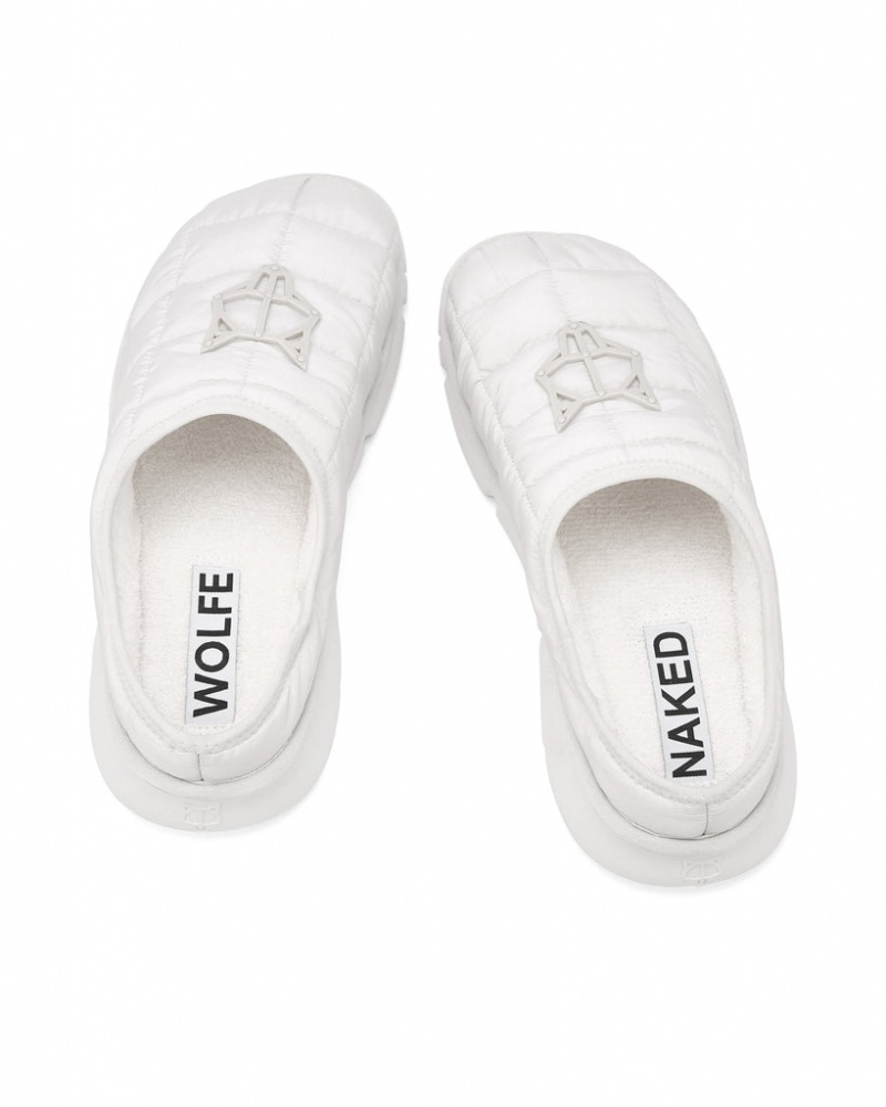 Men's Naked Wolfe Montana Slides White Australia | J6P-0053