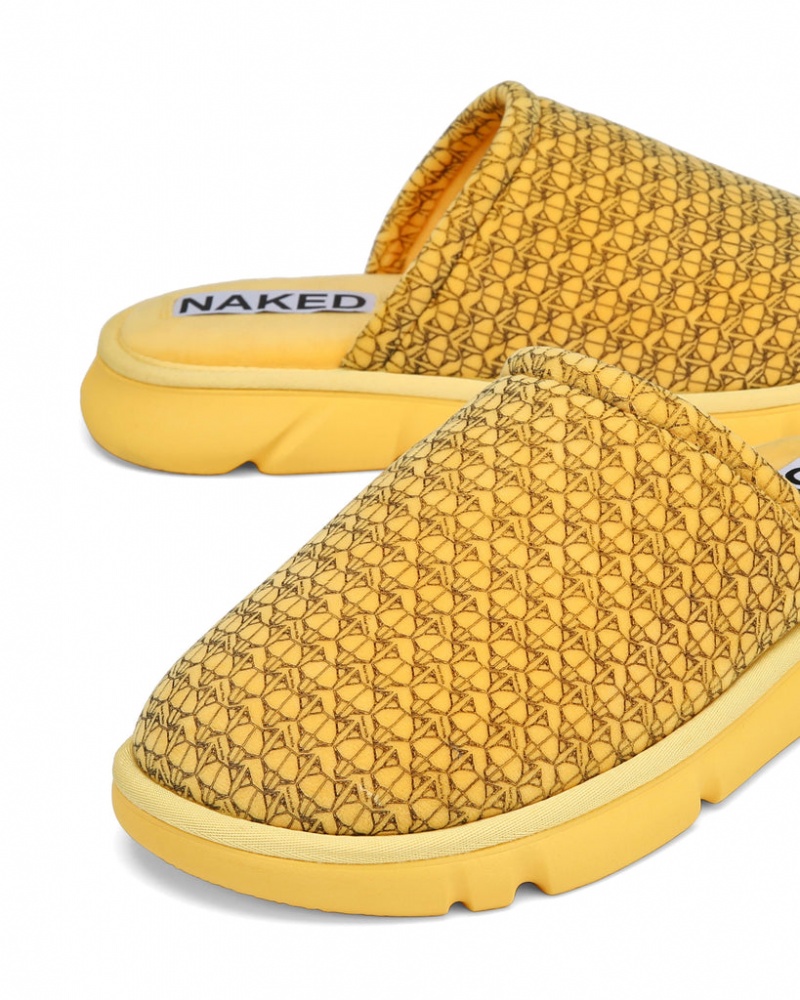 Men's Naked Wolfe Ohio Slides Yellow Australia | I4C-0800