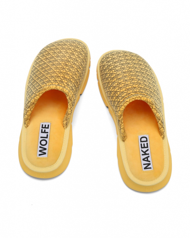 Men's Naked Wolfe Ohio Slides Yellow Australia | I4C-0800