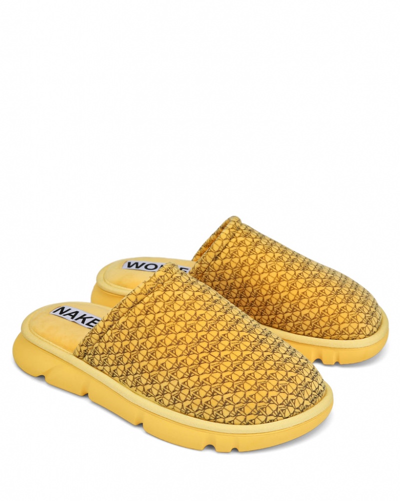 Men's Naked Wolfe Ohio Slides Yellow Australia | I4C-0800