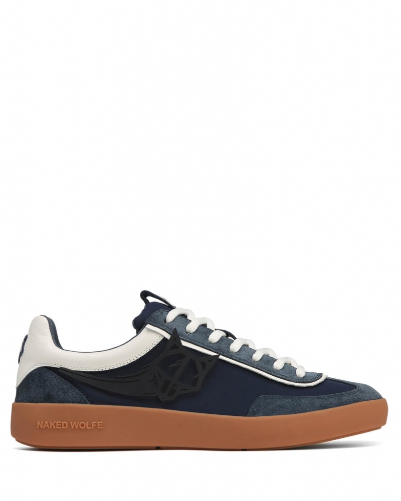 Men's Naked Wolfe Palm Trainers Navy Australia | D1T-6418