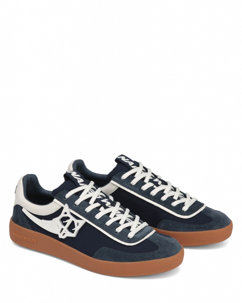 Men's Naked Wolfe Palm Trainers Navy Australia | D1T-6418