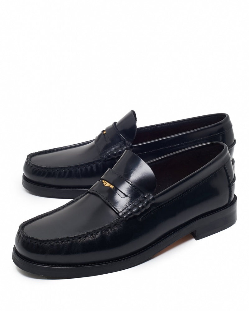 Men's Naked Wolfe Riviera Box Loafers Black Australia | R2Y-7054