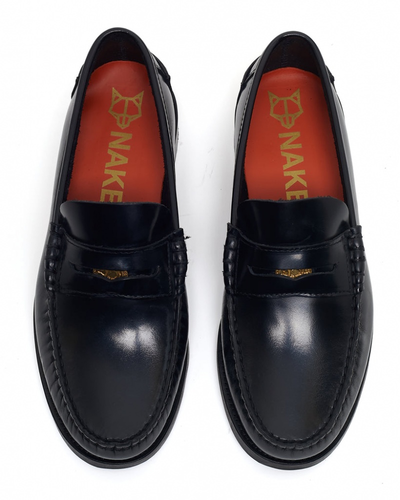 Men's Naked Wolfe Riviera Box Loafers Black Australia | R2Y-7054