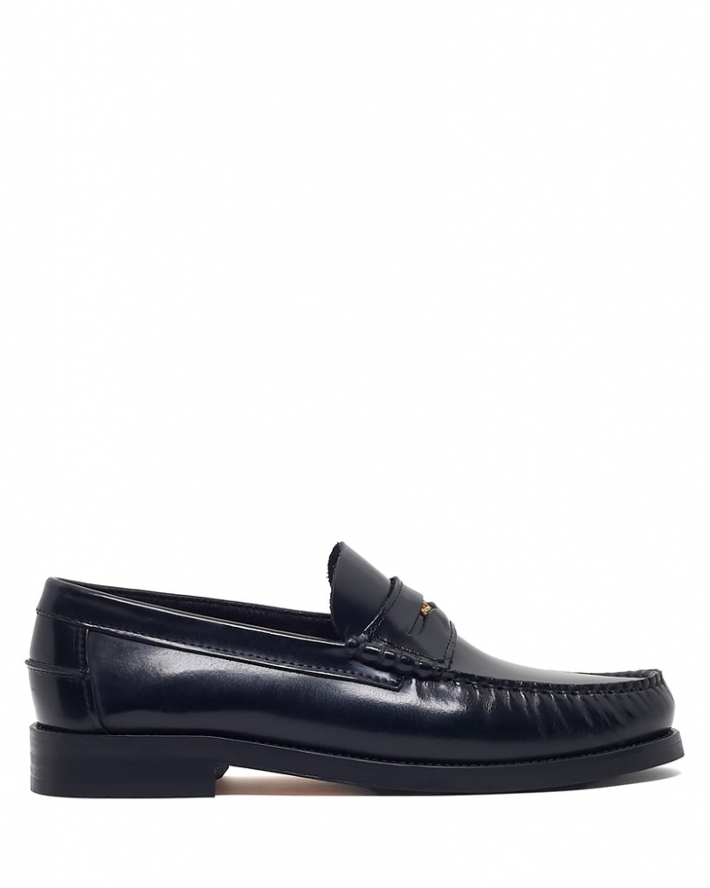 Men\'s Naked Wolfe Riviera Box Loafers Black Australia | R2Y-7054