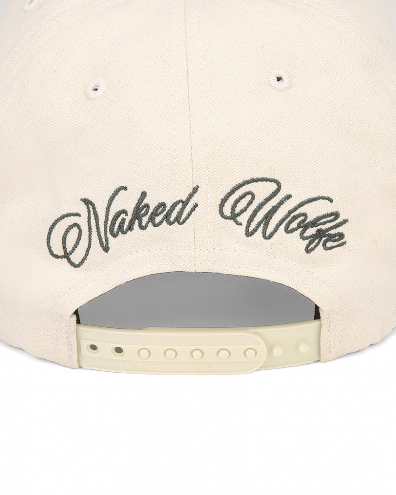 Men's Naked Wolfe Signature Unconstructed Cap Hats Beige Australia | U0A-0060