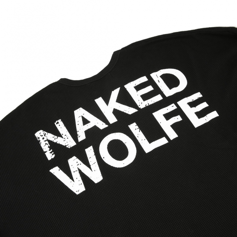 Men's Naked Wolfe Thermal Sweatshirts Black Australia | R2K-8162