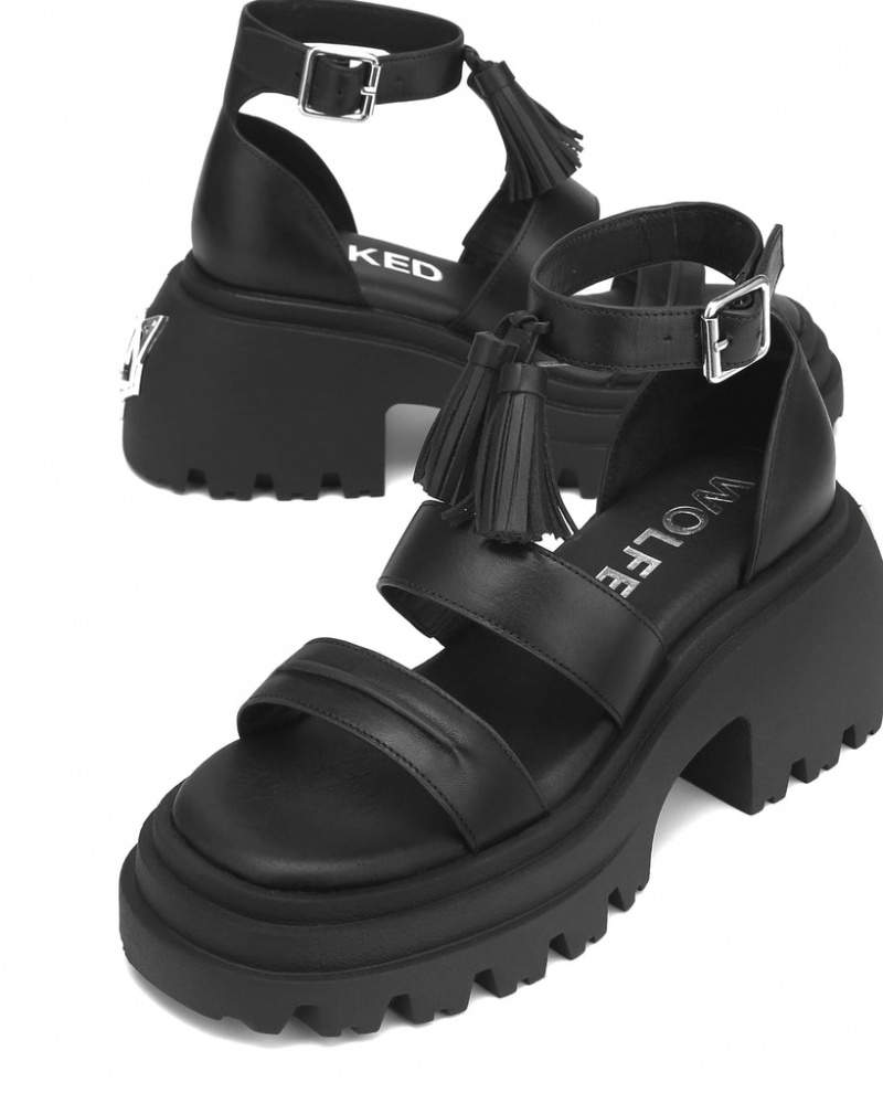 Women's Naked Wolfe Cherub Sandals Black Australia | V9F-8112