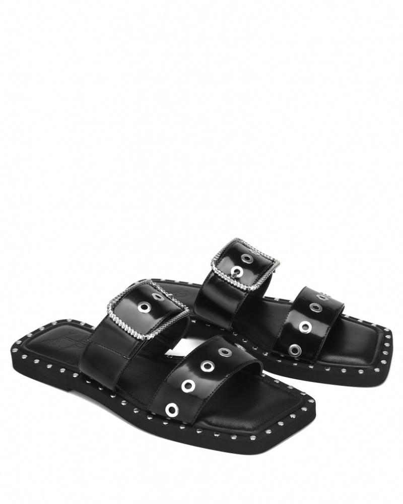 Women's Naked Wolfe Daisy Box Sandals Black Australia | S5A-5327