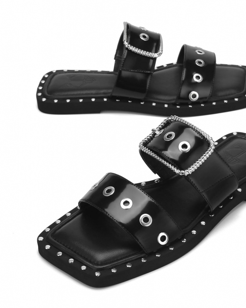 Women's Naked Wolfe Daisy Box Sandals Black Australia | S5A-5327