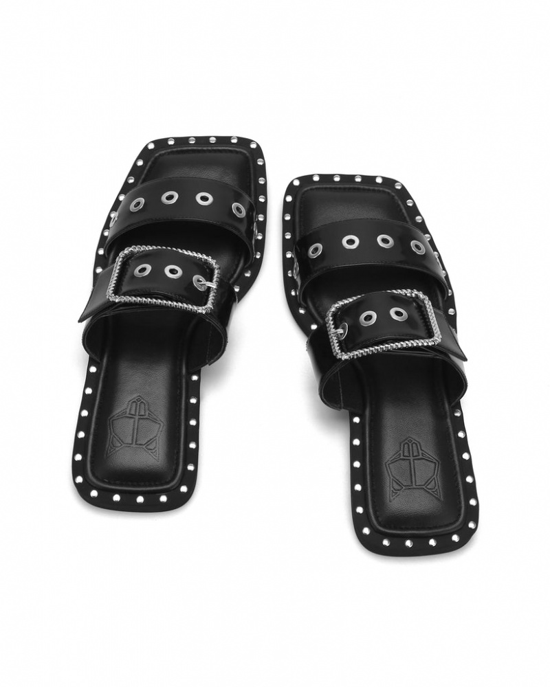 Women's Naked Wolfe Daisy Box Sandals Black Australia | S5A-5327