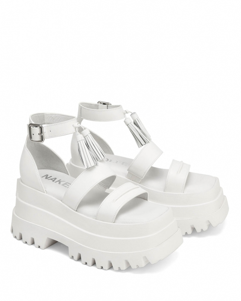 Women's Naked Wolfe Dare Sandals White Australia | Y3N-0613