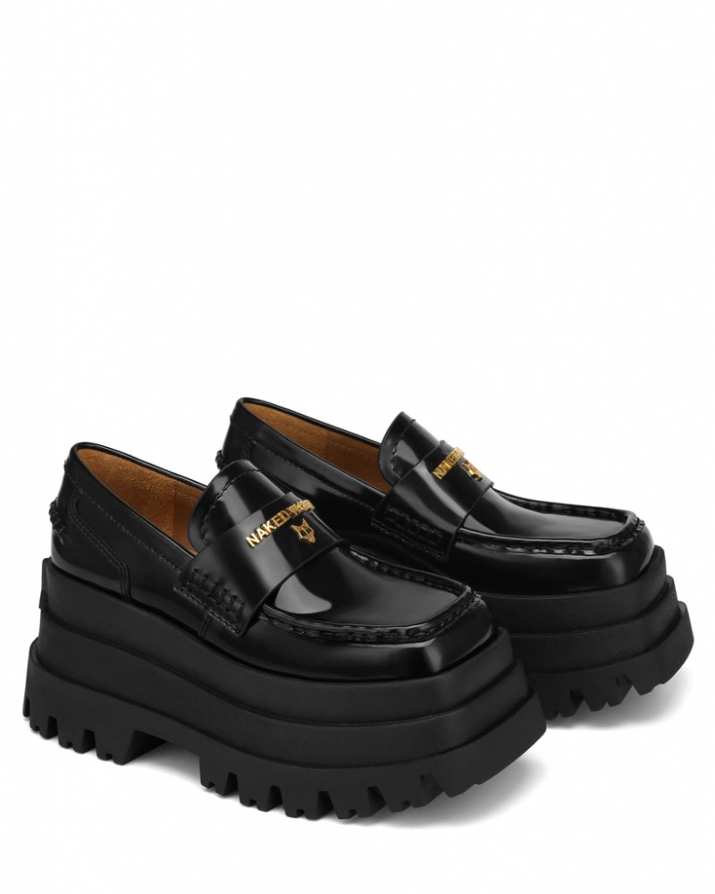 Women's Naked Wolfe Delusion Box Loafers Black Australia | V1T-9040