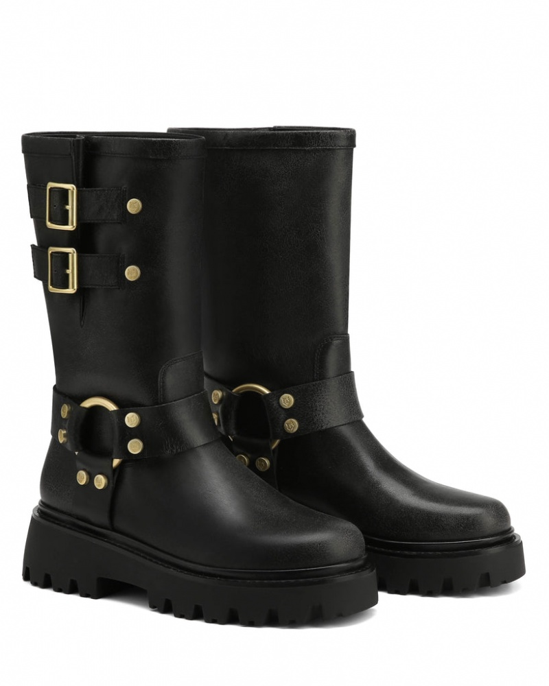 Women's Naked Wolfe Flake Stone Boots Black Australia | A1D-8389