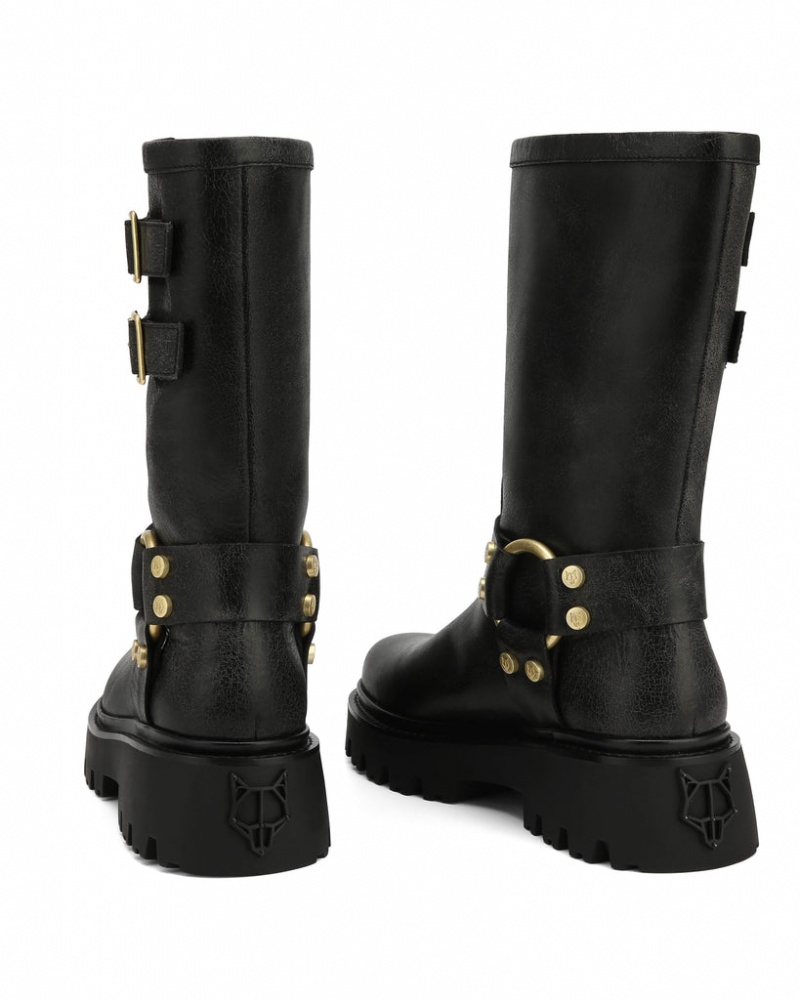 Women's Naked Wolfe Flake Stone Boots Black Australia | A1D-8389