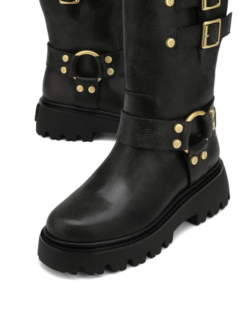 Women's Naked Wolfe Flake Stone Boots Black Australia | A1D-8389