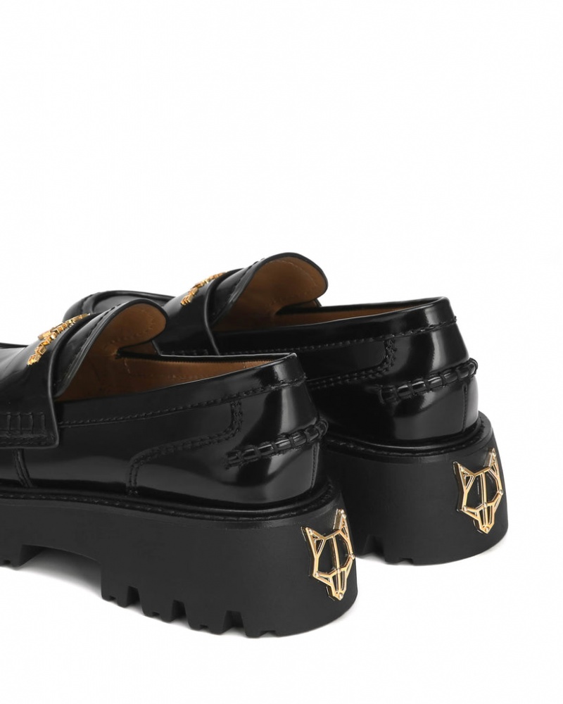 Women's Naked Wolfe Flawed Box Loafers Black Australia | V6W-5215