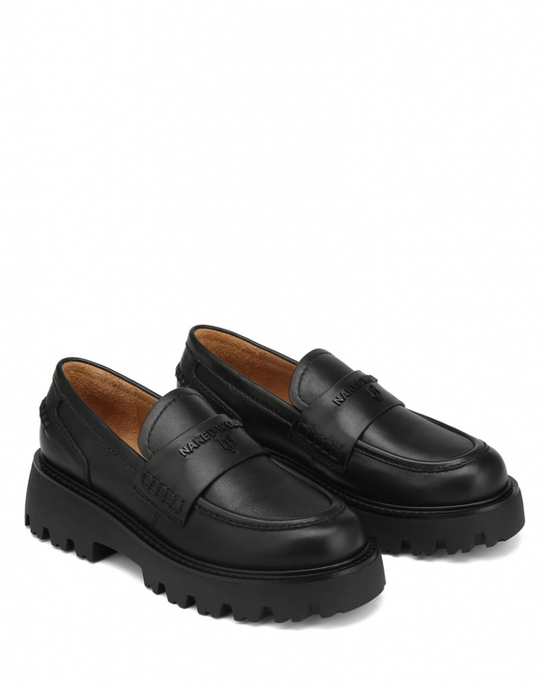 Women's Naked Wolfe Flawed Loafers Black Australia | F6Z-7935