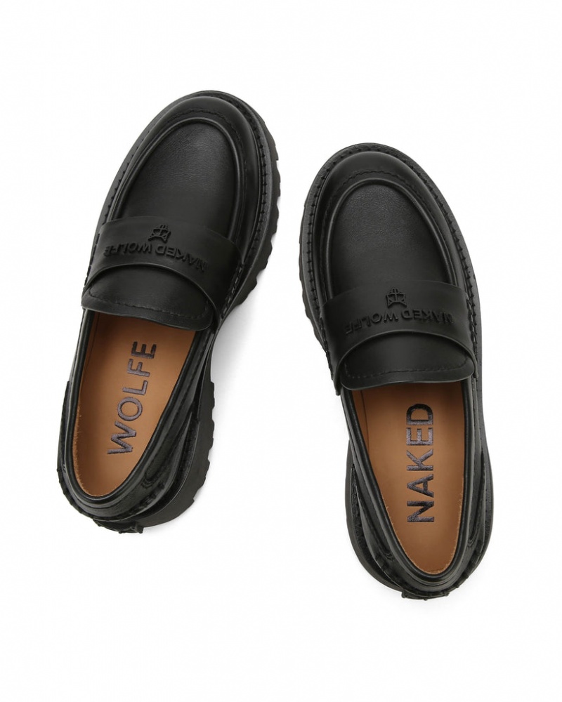 Women's Naked Wolfe Flawed Loafers Black Australia | F6Z-7935