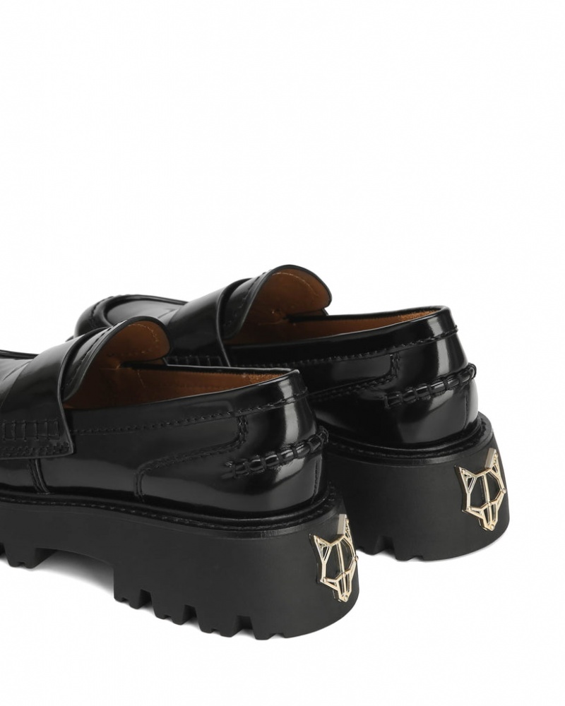 Women's Naked Wolfe Flawless Box Loafers Black Australia | P9U-3298