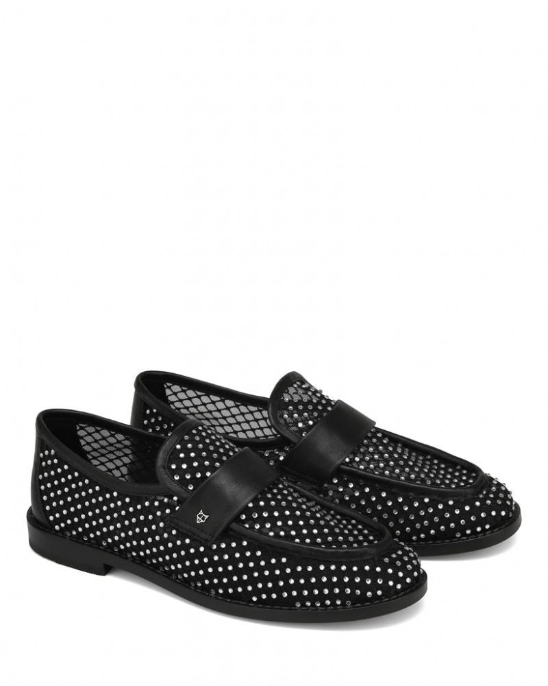 Women's Naked Wolfe Lima Diamond Loafers Black Australia | L6D-5705