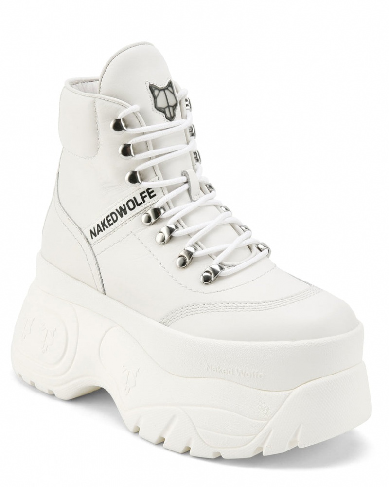 Women's Naked Wolfe Spike Boots White Australia | Q2I-2974