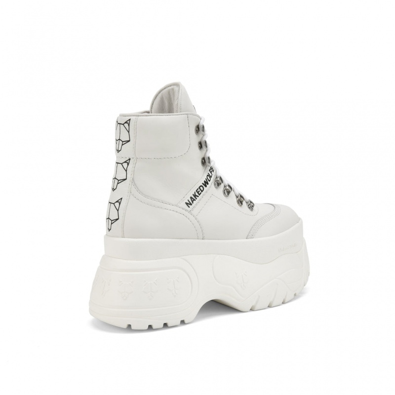 Women's Naked Wolfe Spike Boots White Australia | Q2I-2974