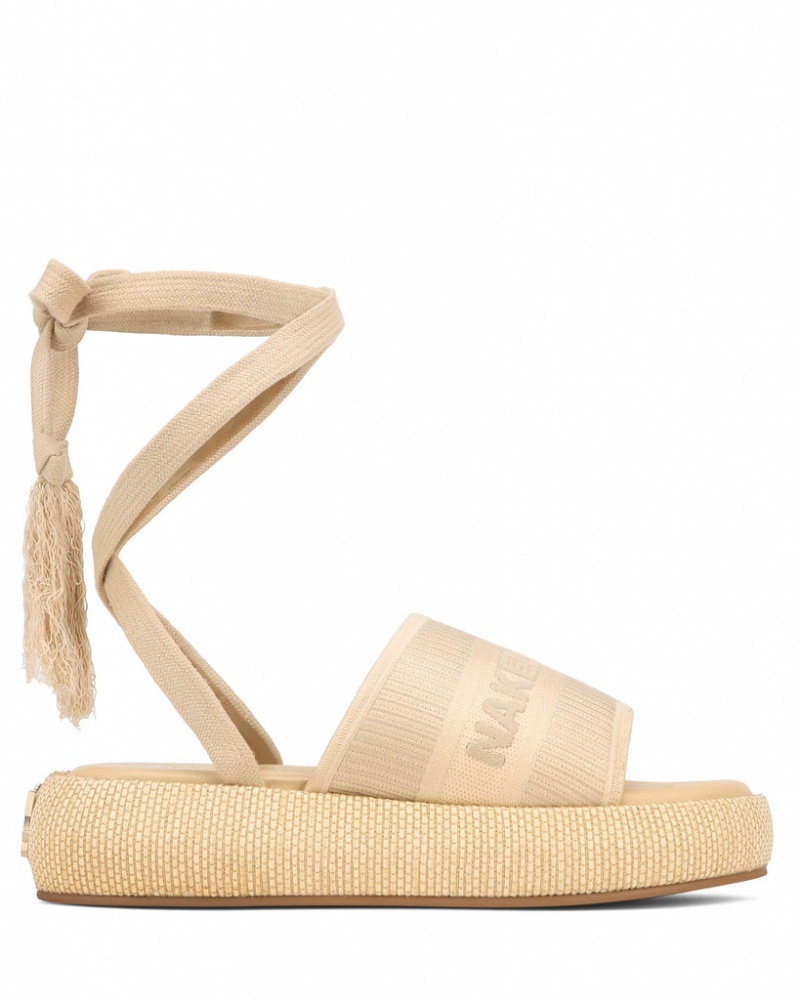 Women\'s Naked Wolfe Surf Raffia Sandals Beige Australia | R4C-3419