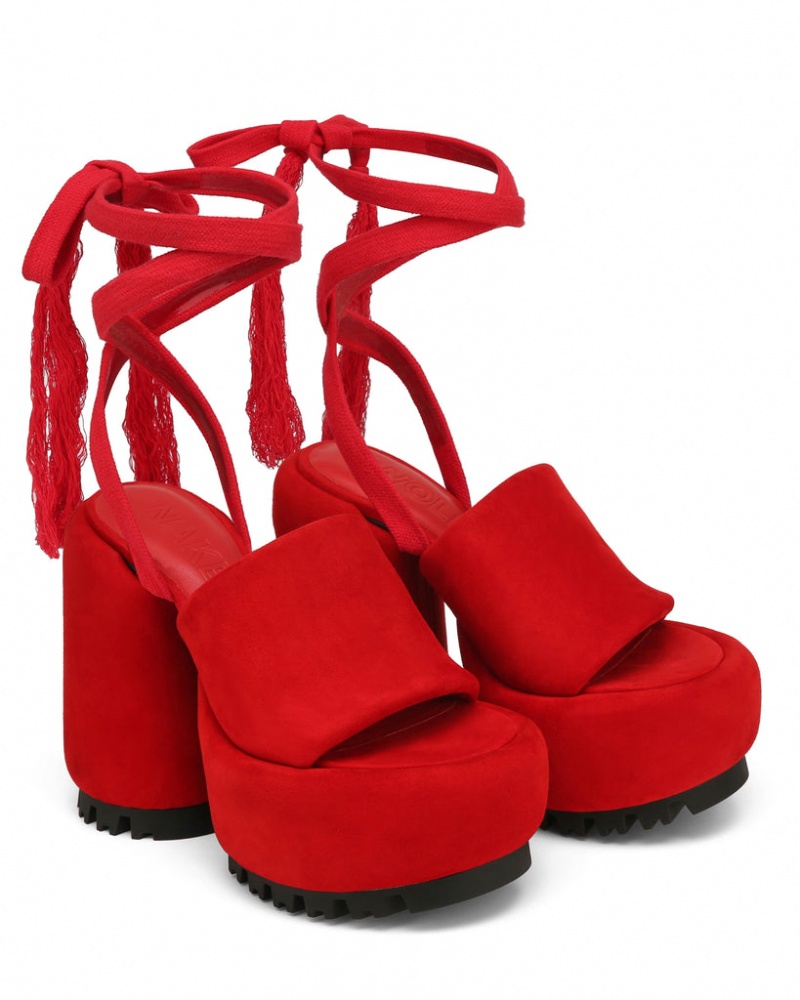 Women's Naked Wolfe Wonder Heels Red Australia | E0O-5676