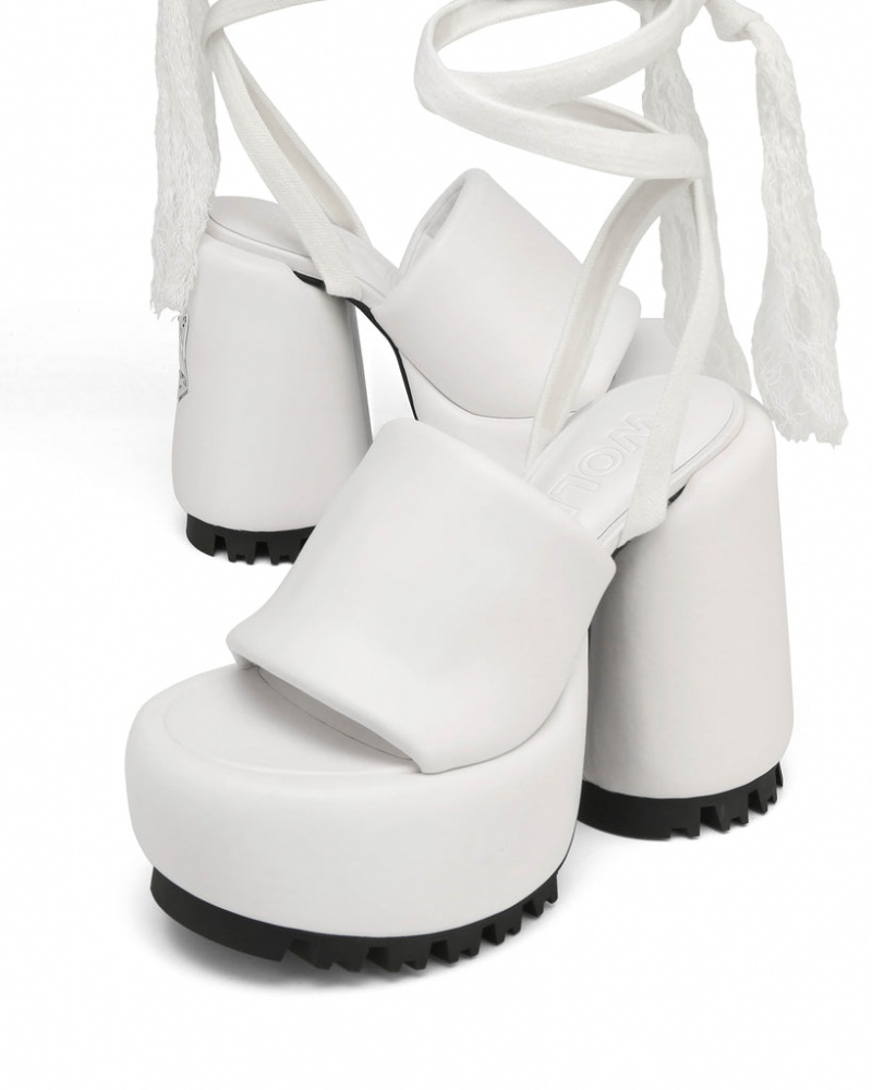 Women's Naked Wolfe Wonder Heels White Australia | N0U-2674